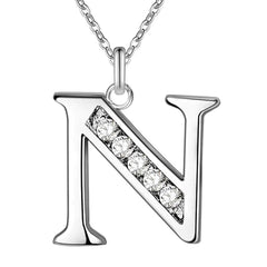 26 Letters English Trendy Street Fashion Couple Creative Simple All-fitting Diamond Studded Fashion Necklace