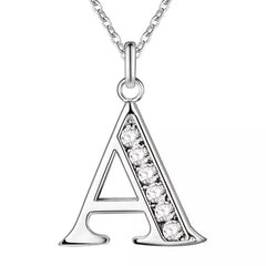 26 Letters English Trendy Street Fashion Couple Creative Simple All-fitting Diamond Studded Fashion Necklace