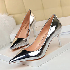 Fashion Metal heel Low-cut upper Pointed-toe Pumps Thin High heels Women's shoes