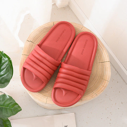 New Women Home Slippers Summer Non-slip Indoor Bathroom Sandals EVA Flat Shoes Women Men Flip Flops Slides