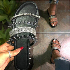Independent Station Plus Size Slippers Flat Rivet Women's Sandals