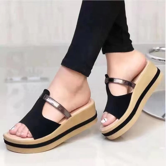 Plus Size Female Summer Thick Bottom With Slope Sandals