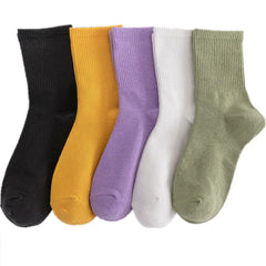 Harajuku Sport Socks Women Solid Color Girls Student Comfortable Skateboard Sock Christmas Gifts Cotton White Socks