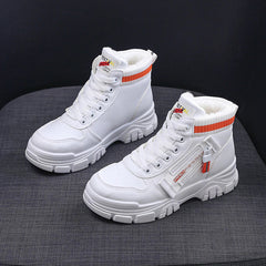 High Help Female Women's Shoes High-waisted Sports With Velvet Skate Shoes