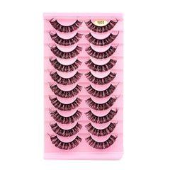 CNMTCCO False Eyelashes 10 Pairs Russian Strip Lashes Natural py D Curly Faux Mink Lashes Thick Short Soft Eyes Las