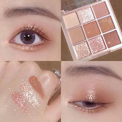 9 Colors Sakura Christmas Palette Shimmer Shine Eyeshadow Palette Matte Glitter Eyeshadow Palette Shiny Eye Shadow Eye Pigments