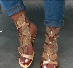 Summer Rhinestone Fashion Flat Women's Sandals Open Toe Anti-slip Comfortable