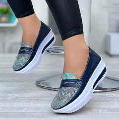 Casual Shoes Plus Size Cracked Colorful Single Shoes Loafers Fashion Women's Shoes