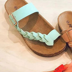 2023 Cork Toe Clip Slippers Women Summer Fashion Cool Drag Couple Beach Shoes Sandals Parent-child Flat Large Size