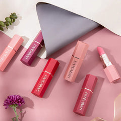 6 Colors Matte Waterproof Velvet Lipstick Red Brown Pigments Makeup Long Lasting Professional Lipstick