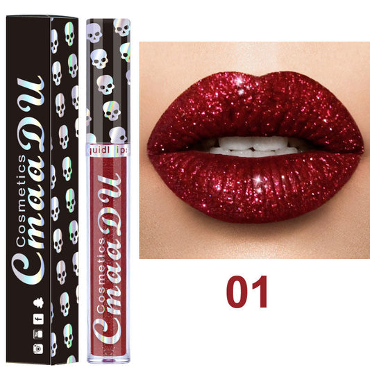 8Colors Liquid Lipstick Waterproof Nude Matte Lipstick Velvet Glossy Lips Gloss Lipstick Lip Balm Red Diamond Shining