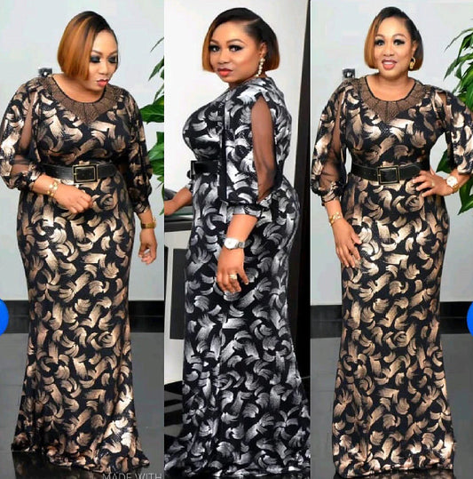 Women's Summer African Style Printed Plus Size Maxi Dress