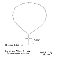 Trendy Crystal Cross Pendant Necklace