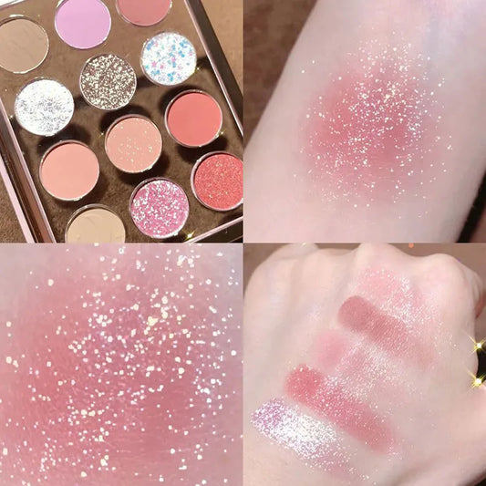 12 Colors Transparent Eyeshadow Palette Multi-color Pearl Matte Pigment Glitter Highlighter Earth Color Eye Shadow Beauty Makeup