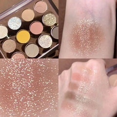 12 Colors Transparent Eyeshadow Palette Multi-color Pearl Matte Pigment Glitter Highlighter Earth Color Eye Shadow Beauty Makeup