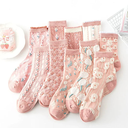 Woman Socks Lolita Socks Lace Flower Socks