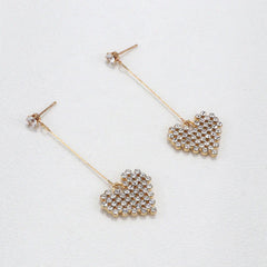 Long heart-shaped Diamond Tassels Earrings fashion Lovely Earbob female Earrings