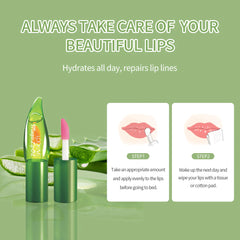 3g Aloe Vera Lip Balm Long-Lasting Lipstick Long Lasting Moisturizing Lipstick Anti Aging Lip Makeup Cosmetic