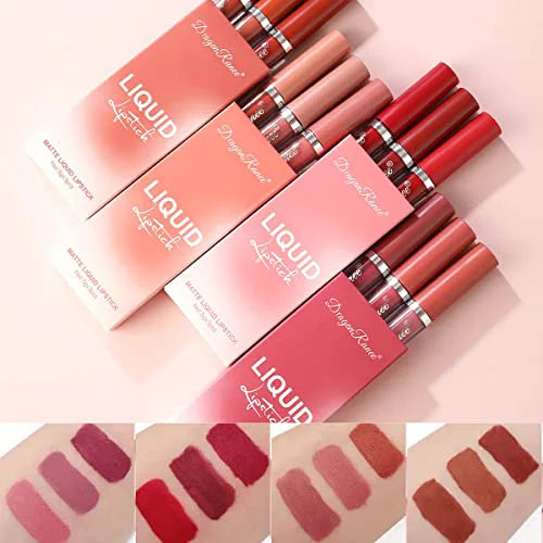3pc Women's Lipstick Matte Gloss Liquid Waterproof Beauty Lasting Long Lip Lipstick Daily Style (3pc 15g)