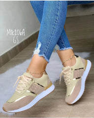 Women's Lace Up Colorblock Sneakers