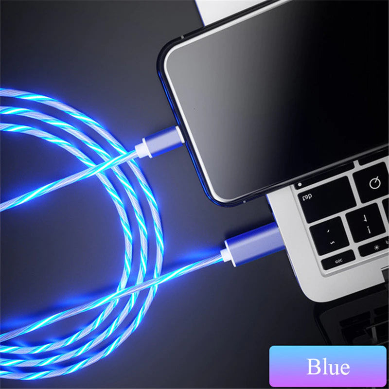 Fast Charging Glowing LED Light Cable for Samsung, Xiaomi, iPhone