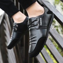 Male Comfortable Driving Casual All-fitting Anti-slip Wear-resistant Lace-up Casual Spliced Pumps
