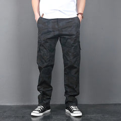 Men's Large Size Straight Fit Loose Sport Multi-pocket Cargo Trousers