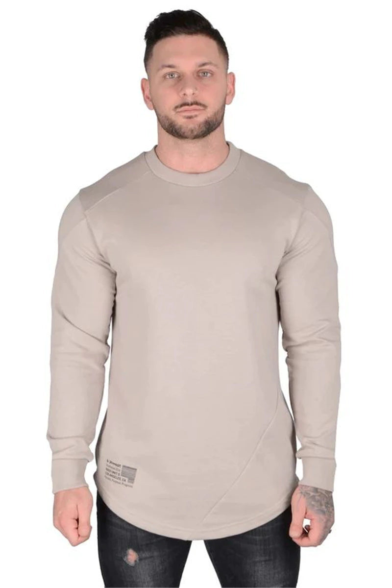 Men's Long-Sleeved Round Neck Sports Sweater