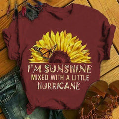 Stylish Women Summer Sunflower Printed T Shirts Tops
