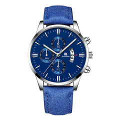 Men's Stainless Steel Analog Quartz Wristwatch with Date Clock