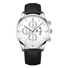 Men's Stainless Steel Analog Quartz Wristwatch with Date Clock