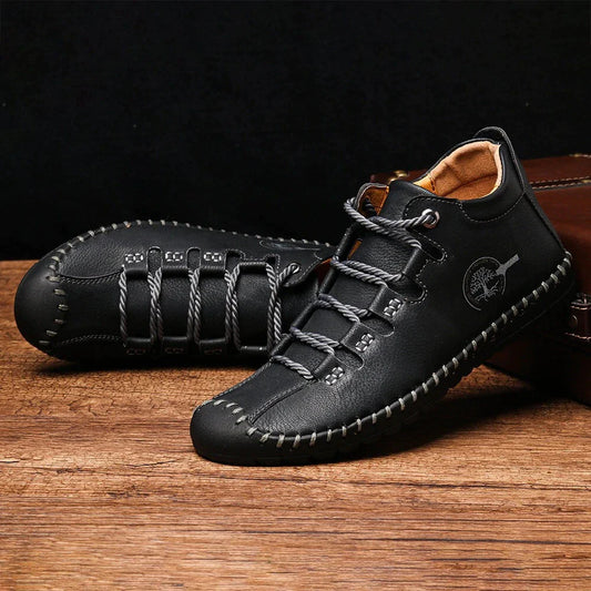 Mid-top Martin Boots Men's Handmade Men's Boots Plus Size Outdoor Lace-up Leather Boots