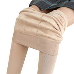 Damen-Leggings aus dickem Fleece mit hoher Taille in Übergröße