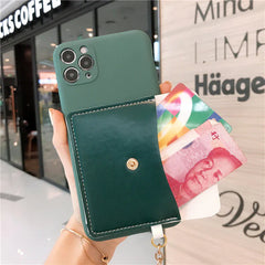 Liquid Wallet Phone Case suitable for iPhone 14 and Huawei Honor 50 Pro with full coverage anti-drop card package in women's style