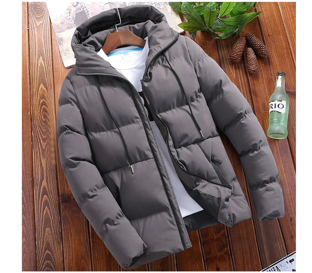 Cozy Hooded Cotton Jacket with Convenient Zippered Pockets