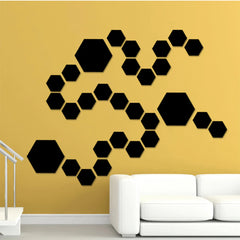 12Pcs 3D Hexagon Mirror Wall Sticker