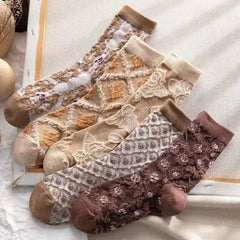 Woman Socks Lolita Socks Lace Flower Socks