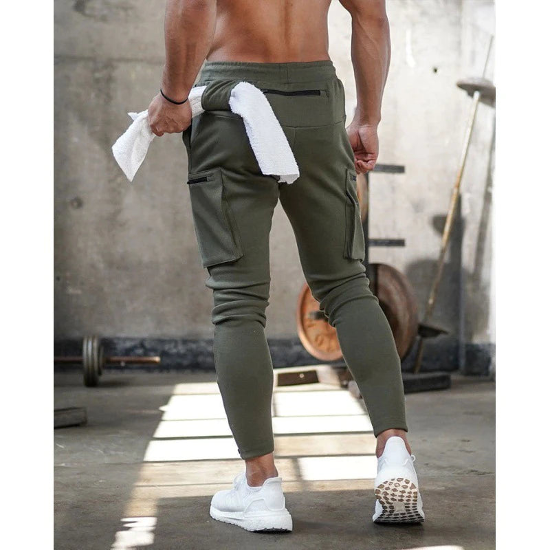 Men's Quick Dry Running Jogger Cargo Pant with Drawstring and Pockets