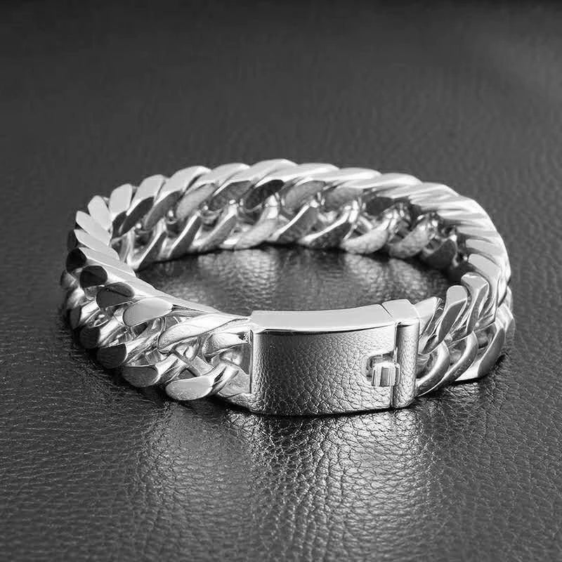 Classic Zinc Alloy Chain & Link Bracelet with Lock