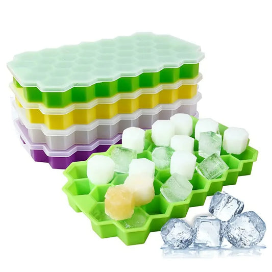 Best 37 Grid Silicone Popsicle Mould Ice Tray Mould Creative DIY Honeycomb Shape Square Cold Drink Tool Cube