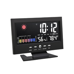 Wetterstation, Wetteruhr, Farbbildschirm, zeigt Temperatur und Luftfeuchtigkeit an, für Zuhause, musikgesteuerter elektronischer Alarm, C