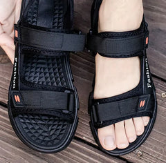 Young Men Flat Velcro Hollow Casual Open Toe Summer Beach Anti-slip All-fitting Sandals