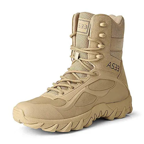 Einplus Outdoor Men's Tactical Military Combat Ankle Boots Water Resistant Lightweight Hiking Boots Work Boots
