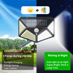 180 Solar LED Light Outdoor Solar Lamp with Motion Sensor Light LED Spotlight Waterproof Sunlight Street Lamp for Garden Outside