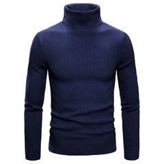 Men's Highly-elastic Bottom Shirt High Lapels Knitwear Sweater