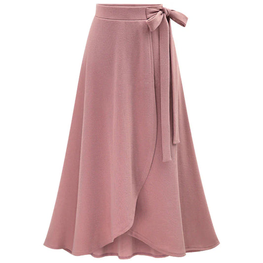 Skirt High Waist Irregular Skirt Split Skirt Plus Size Mid-length Bandage Women's Dresses Wrapskirt