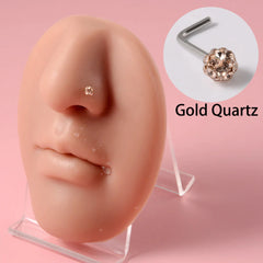 Stainless Steel Nose Jewelry with Mud Ball and S-Shaped Design