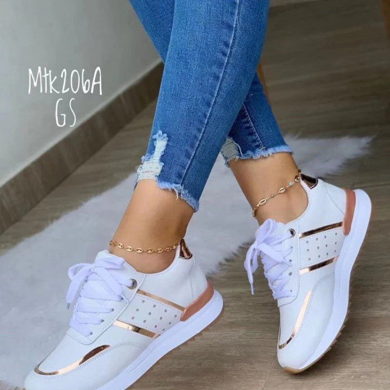 Women's Lace Up Colorblock Sneakers