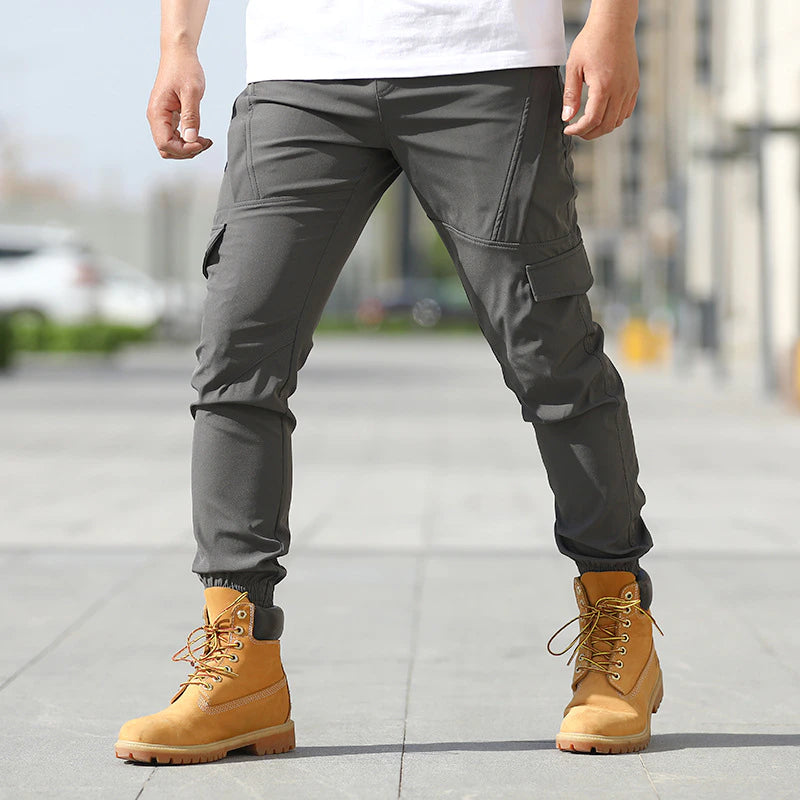 Men's Low-rise Solid Color Stretch Fabric Leisure Time Trousers