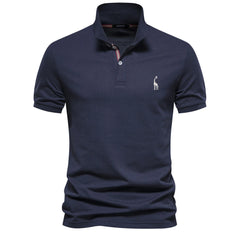 Men's Cotton Deer Embroidery Polo T-Shirt
